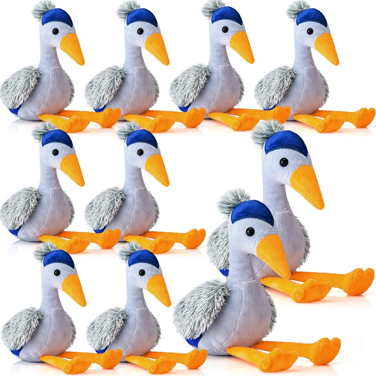 10 Pcs Blue Heron Plush Toy 6 Inch The Heron Plush Stuffed Animal Cuddly Hugging Stuffed Doll for Adults Gifts for Kids