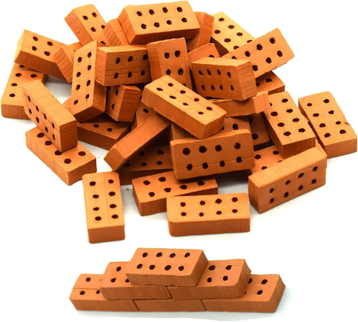 100 Pcs Mini Bricks, Sim Bricks, Micro Bricks for Garden, 8 Hole Brick, Building Bricks for DIY Dollhouse Garden Ornament Micro Landscape Accessories