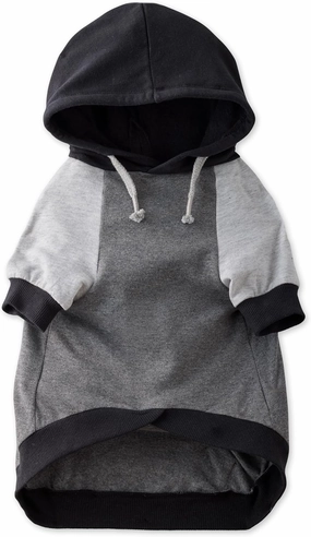 100% Organic Cotton Rocky - The Comfy Dog Hoodie Pet Coat for Small, Medium and Large Dogs, Black Color Block, Small
