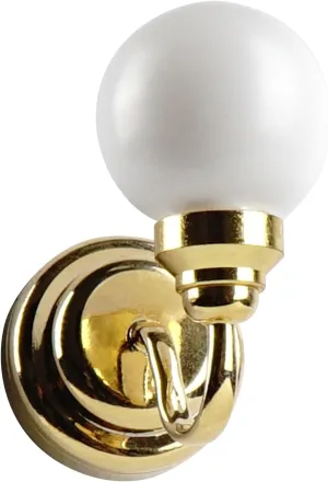 1:12 Scale Dollhouse Miniature Golden Glass Ball Wall Lamp