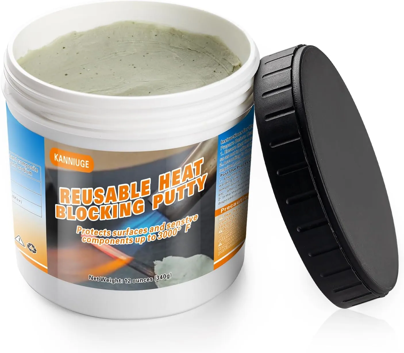 12 oz Reusable Heat Blocking Putty, Solder Heat Insulation Clay, Thermal Putty, Heat Barrier for Industrial Welding, Auto Repair and DIY Etc