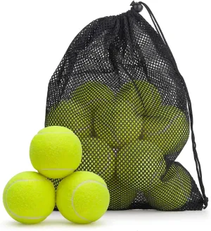 12 Pack Tennis Balls, Advanced Pressure Training Tennis Balls Practice Balls, Tennis Balls for Dogs, Thickened Tennis with Mesh Bag for Transport, Beginner Exercise Ball, Sturdy High Elastic