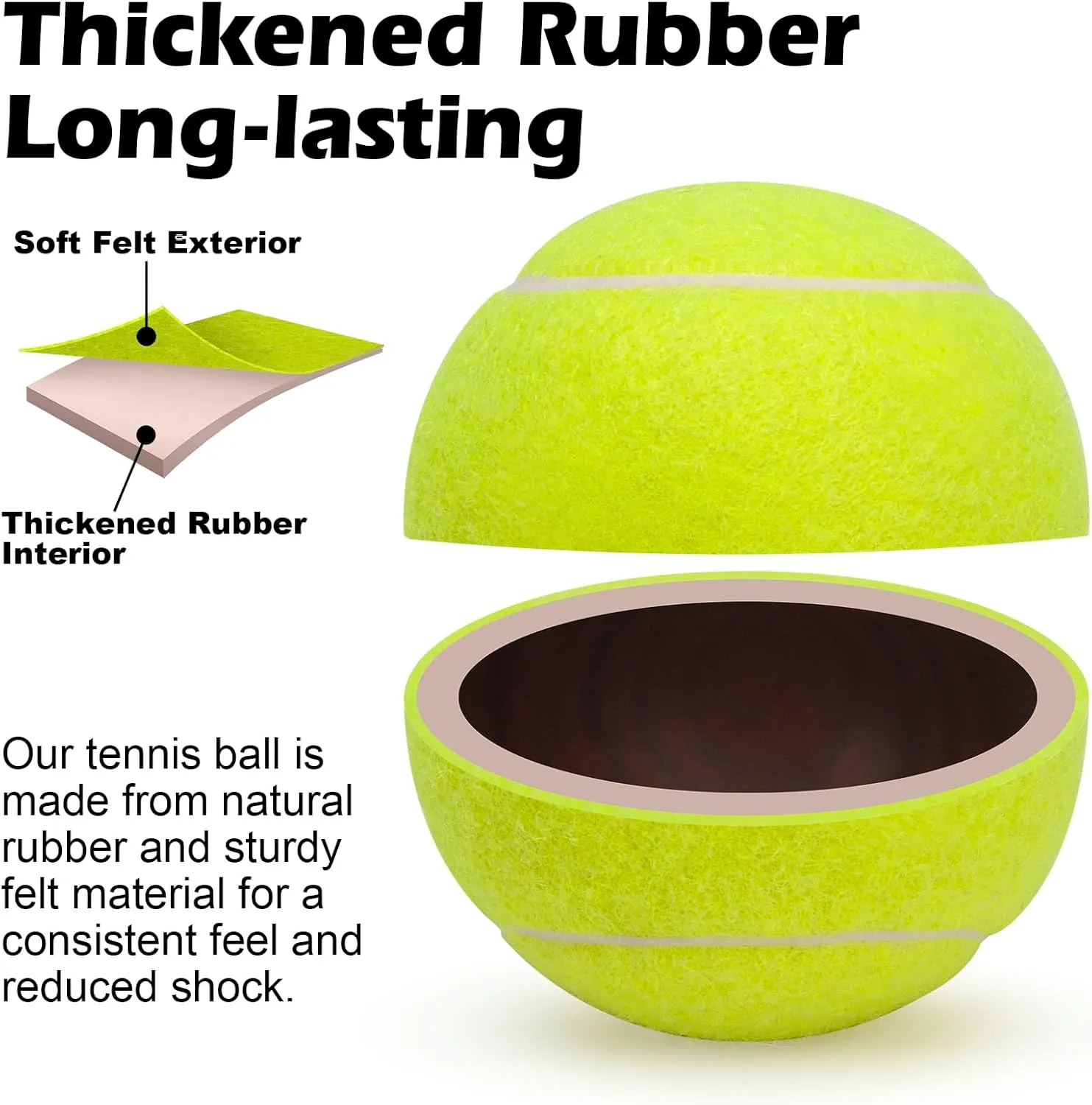 12 Pack Tennis Balls, Advanced Pressure Training Tennis Balls Practice Balls, Tennis Balls for Dogs, Thickened Tennis with Mesh Bag for Transport, Beginner Exercise Ball, Sturdy High Elastic
