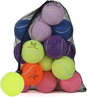 12/18 Pack Tennis Balls for Training, Pet Dog Playing, and Practice With Mesh Bag for Transport and Beginner Training