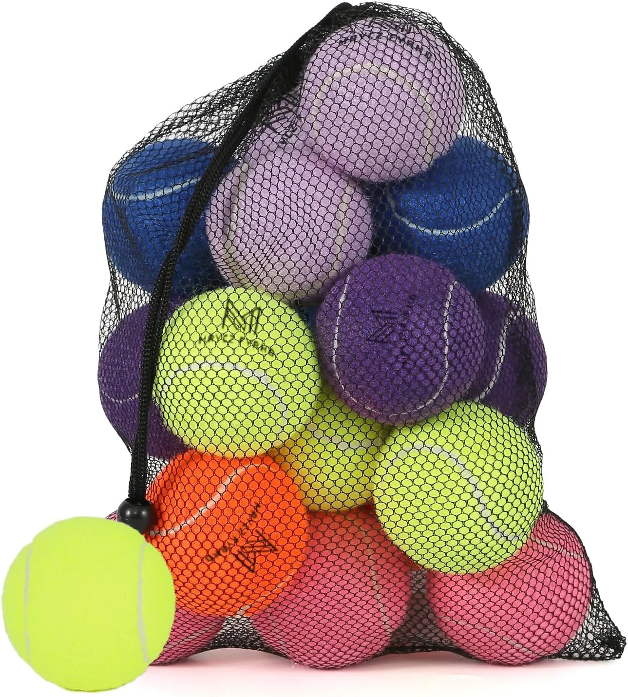 12/18 Pack Tennis Balls for Training, Pet Dog Playing, and Practice With Mesh Bag for Transport and Beginner Training