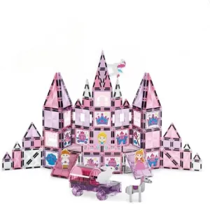 126pcs Magnetic Tiles Building Blocks - 3D Diamond Blocks, STEM Educational Toddler Toys for 3-8 Year Old Girls & Boys - 3 4 5 6 Year Old Girl Birthday Xmas Present