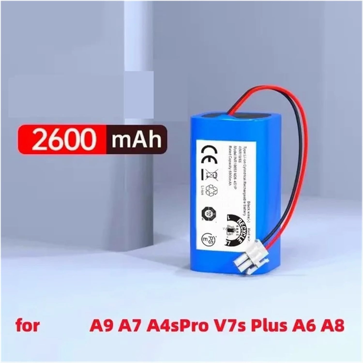 14.8V 2600mah Lithium Battery，Compatible for ILIFE A4 A4s V7 A6 V7s Plus，Robot Vacuum Cleaner INR18650 M26-4S1P Battery(3500mAh)