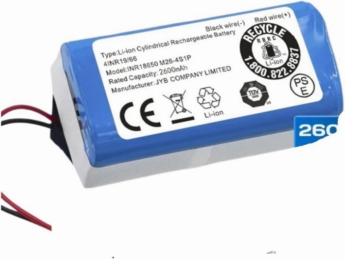 14.8V 2600mah Lithium Battery ，Compatible for ILIFE ，A4s A6 V7s Plus A9s W400 ，Robot Vacuum Cleaner Battery,Replacement of Spare Parts(2600mAh)