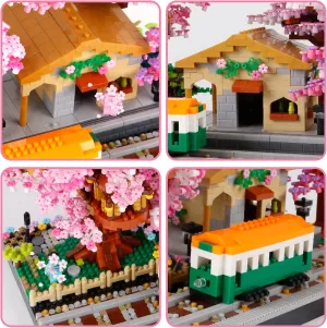 1500PCS Cherry Bonsai Tree House Building Sets, Cherry Blossom Bonsai Tree kit Building Blocks, Mini Bricks Sakura Tree House, Good Gift Choice for 14  Kids and Adults