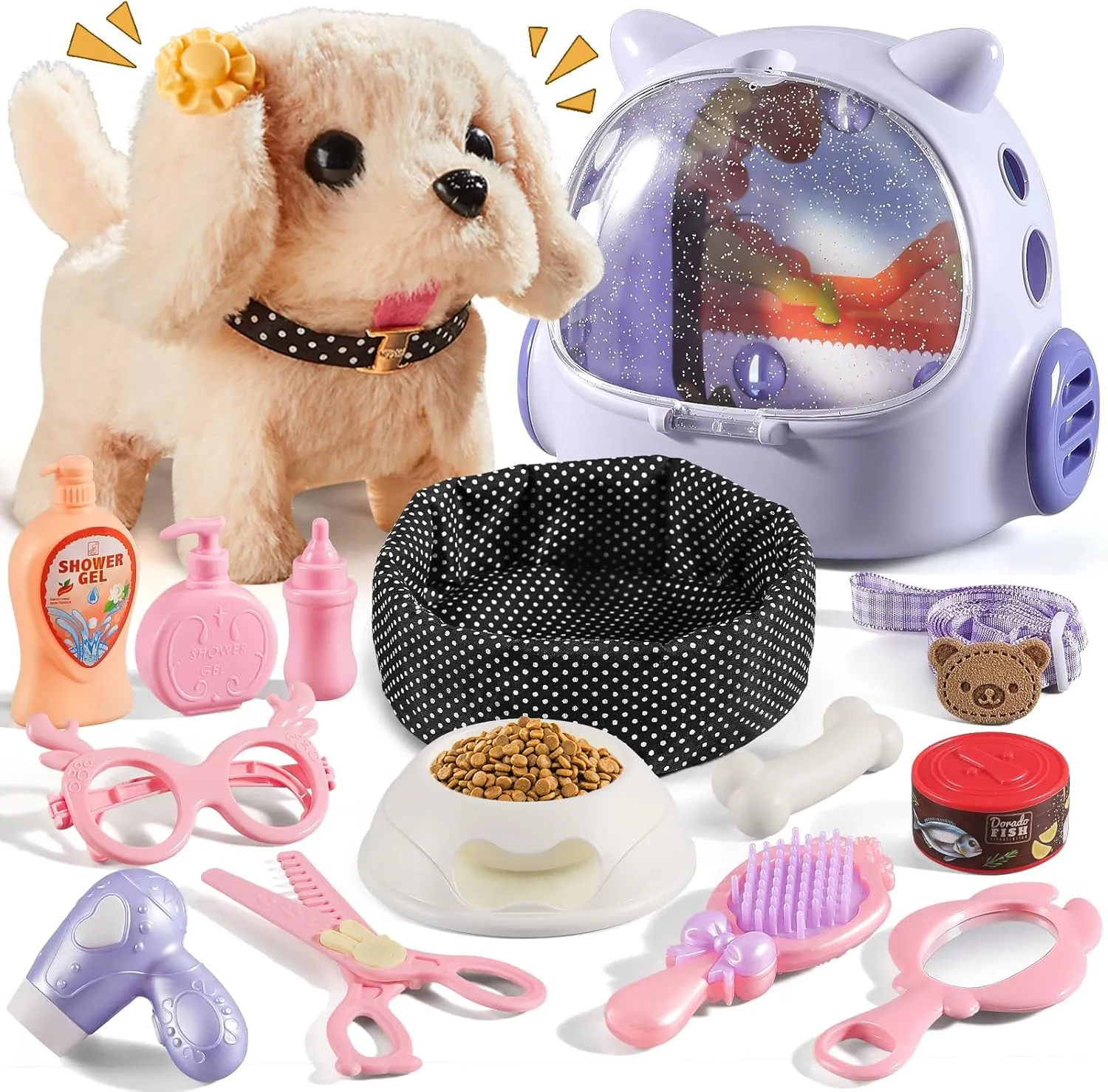 16 Pcs Robot Puppy Dog Toys for Girls Kids Boys, Realistic Robot Puppy Toys with Walk & Bark, Toy Gifts for 3 4 5 6 Year Old Girls Kids Boys, Ideas 3 4 5 6 Year Old Girls Birthday Gifts