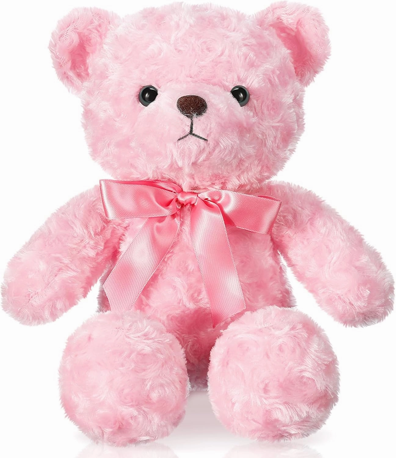 16 Inches Girl's First Bear Plush Stuffed Cute Bear Soft with Bow Plush Animal Toys for Girl Girlfriend Baby Shower Birthday Gifts Valentine Gifts(Pink)