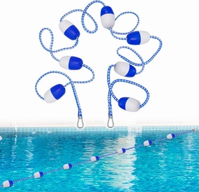 16ft -20ft Adjustable Pool Safety Rope with Floats, Floating Pool Divider- Sturdy, Effective Visibility, Easy to Install - Floating Barrier for Indoor and Outdoor Swimming Pools Separating Depth