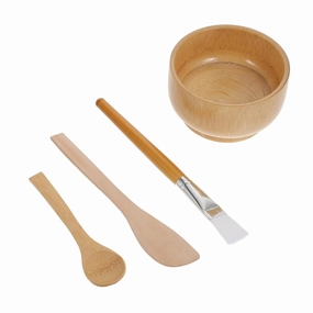 1 Set Mask Bowl Set Mixing Cleansing Charcoal Face Tools Mask Applicator Tool Shaped Clay Spa Facial Pads Skincare Tool Face Mask Tool Mix Bowl Mask Stirring Tool Mask Brush Wooden