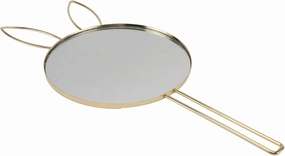 1Pc Lovely Bunny Ear Shaped Handheld Wall Mounted Cosmetic Mirror Dual Purpose Makeup Mirror for Home Travel Compact Design Cute Decoration for Students Women