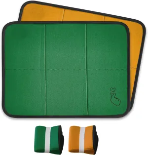 2 Pack Neoprene Portable Lightweight Mini Folding Mat - Waterproof Soft Cushion - Moisture Proof Design for Comfort - Foam Seating Mat for Outdoor Activities - 2 Vibrant Colors (Orange & Green)