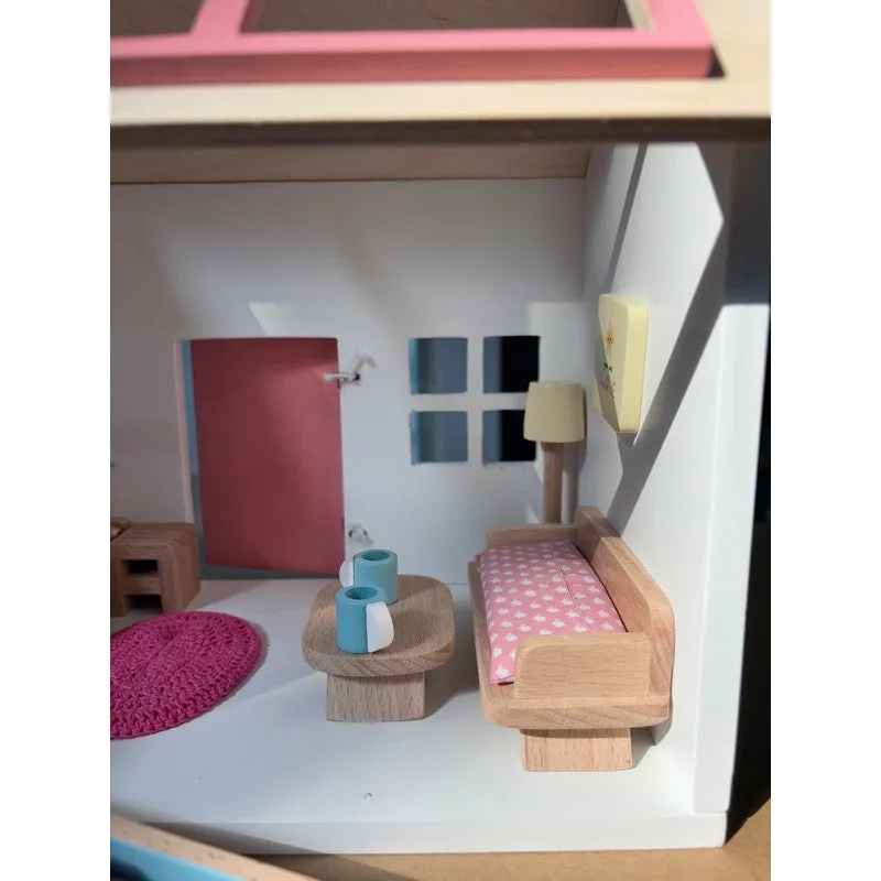 20-Piece Mini Dollhouse with Poolside Villa Theme (3-6 Years)