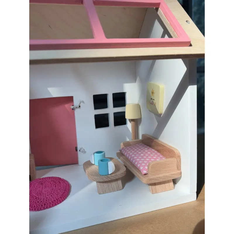 20-Piece Mini Dollhouse with Poolside Villa Theme (3-6 Years)