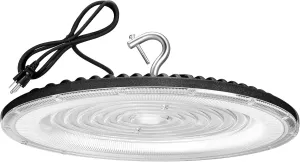 200W UFO Led High Bay Light,120VAC,5000K Daylight Commercial Bay Lighting,IP66 Waterproof,30500LM,850W MH/HPS with Plug Area Lighting for Warehouse/Shop/Workshop/Garage/Barn/Gym/Factory