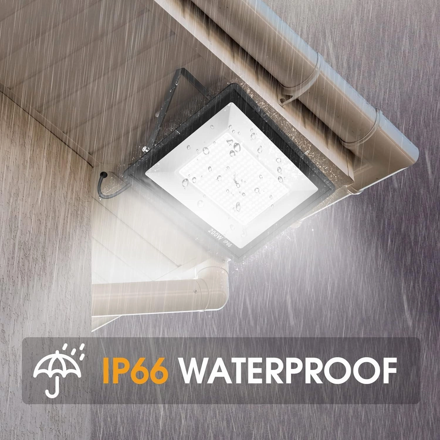 200W LED Flood Light 2 Pack, 22500lm Super Bright Security Lights, IP66 Waterproof Outdoor Flood Light, 5000K Daylight White Floodlight for Yard, Garden,Basketball Court, Arena