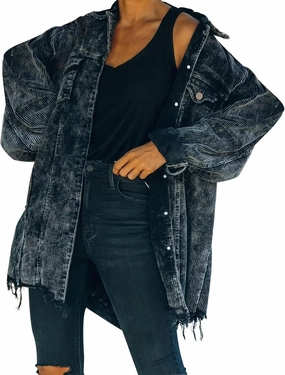 2023 Womens Corduroy Shacket Jacket Fall Long Sleeve Button Down Shirt Jackets Trendy Distressed Retr Coat with Pockets