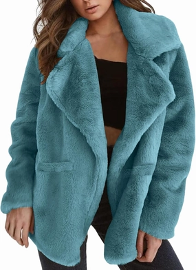 2024 Women's Overcoat Thickened Cardigan Winter Double Faced Fleece Jackets Lapel Snow Coat Elegant Shacket Soft Outwear