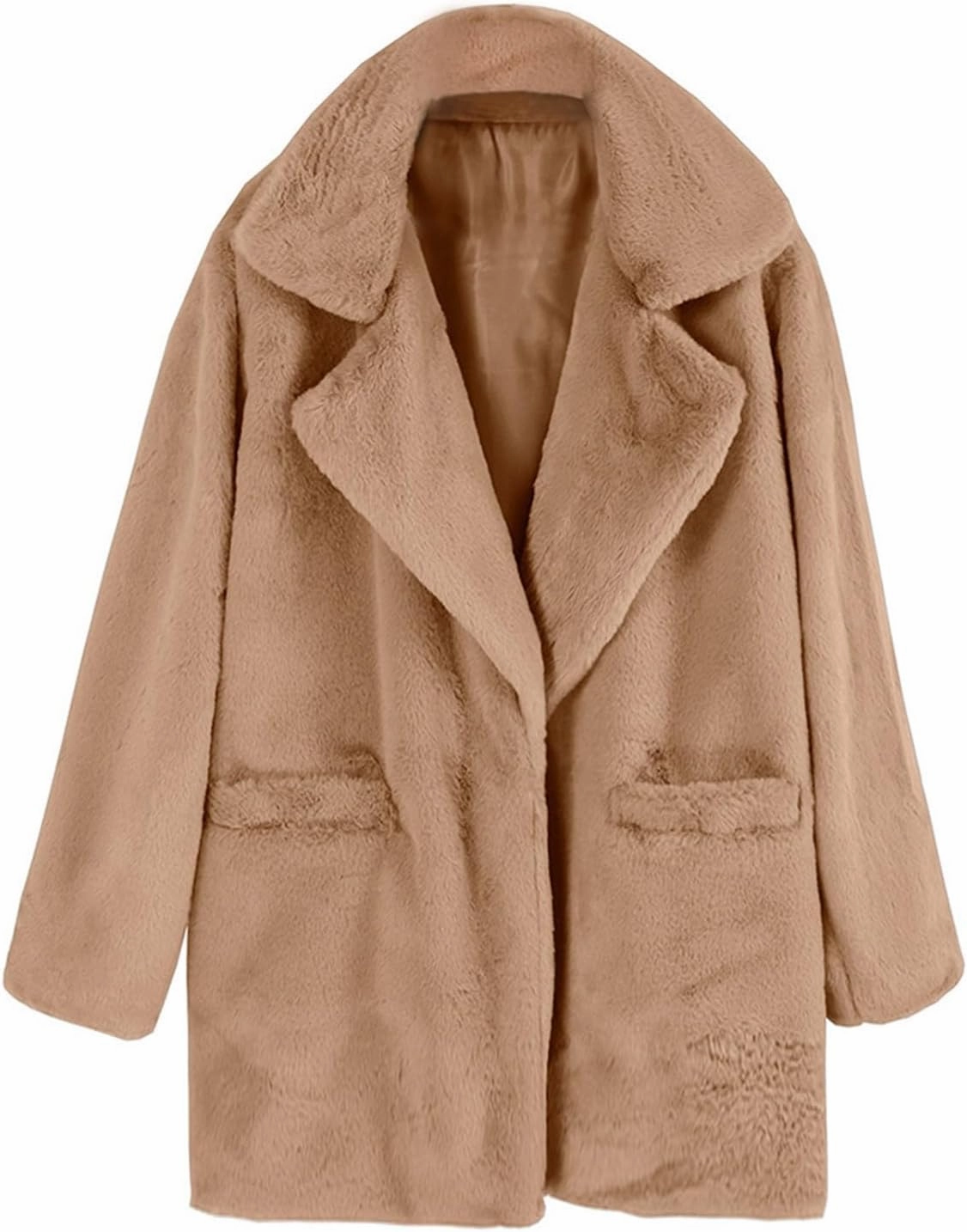 2024 Women's Overcoat Thickened Cardigan Winter Double Faced Fleece Jackets Lapel Snow Coat Elegant Shacket Soft Outwear