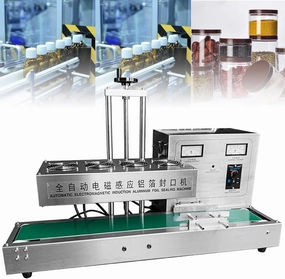 2200W Automatic Aluminum Foil Sealing Machine Continuous Electromagnetic Induction Band Bag Sealer Plastic Bottle Cap Sealer Auto Continuous Sealing Machine,Diameter60-130mm