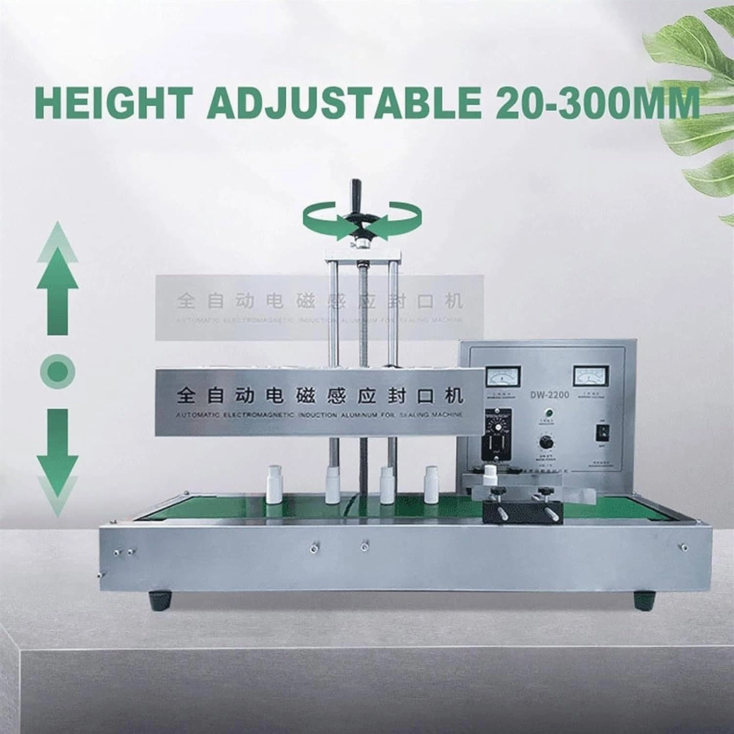 2200W Automatic Aluminum Foil Sealing Machine Continuous Electromagnetic Induction Band Bag Sealer Plastic Bottle Cap Sealer Auto Continuous Sealing Machine,Diameter60-130mm