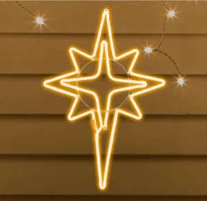 25" 360LED Lighted Star of Bethlehem Christmas Light,Holiday Wall Hanging for Outdoor and Home(Warm White)