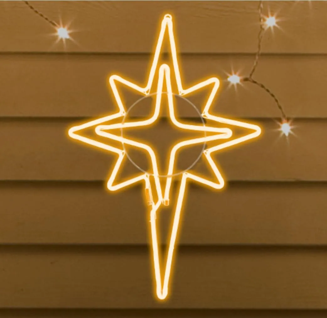 25" 360LED Lighted Star of Bethlehem Christmas Light,Holiday Wall Hanging for Outdoor and Home(Warm White)