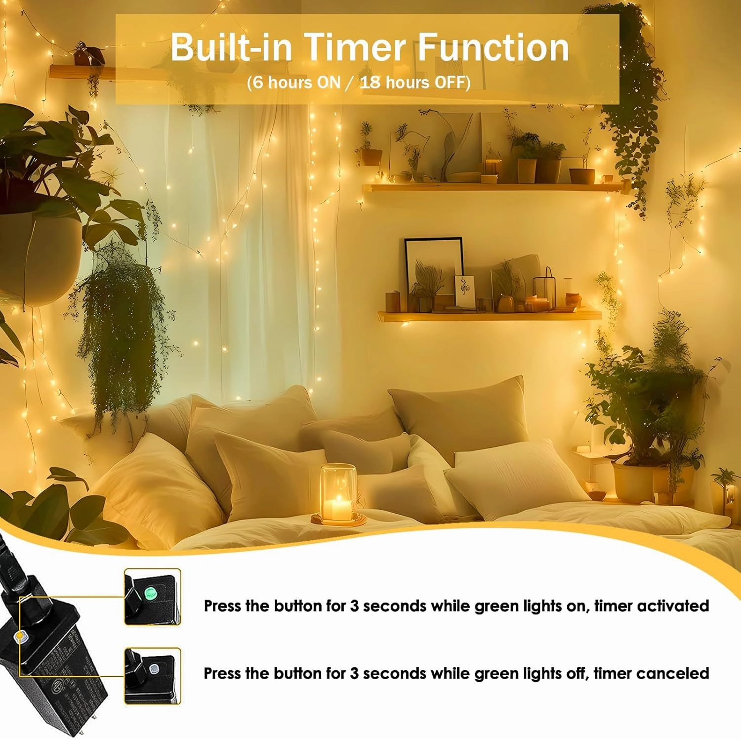 2 Pack 33FT 100 LED String Lights Indoor Outdoor, Clear Wire Christmas Lights for Bedroom, 8 Modes Twinkle Fairy String Lights for Xmas Tree Wedding Party Bedroom Garden Decorations(Warm White)