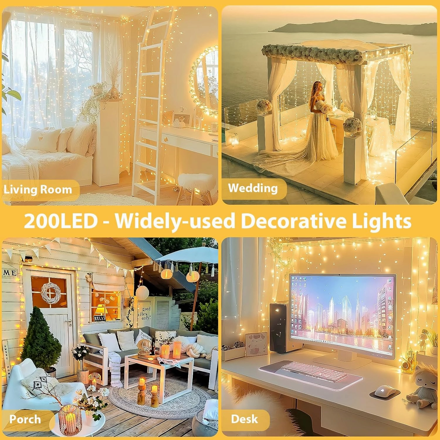 2 Pack 33FT 100 LED String Lights Indoor Outdoor, Clear Wire Christmas Lights for Bedroom, 8 Modes Twinkle Fairy String Lights for Xmas Tree Wedding Party Bedroom Garden Decorations(Warm White)