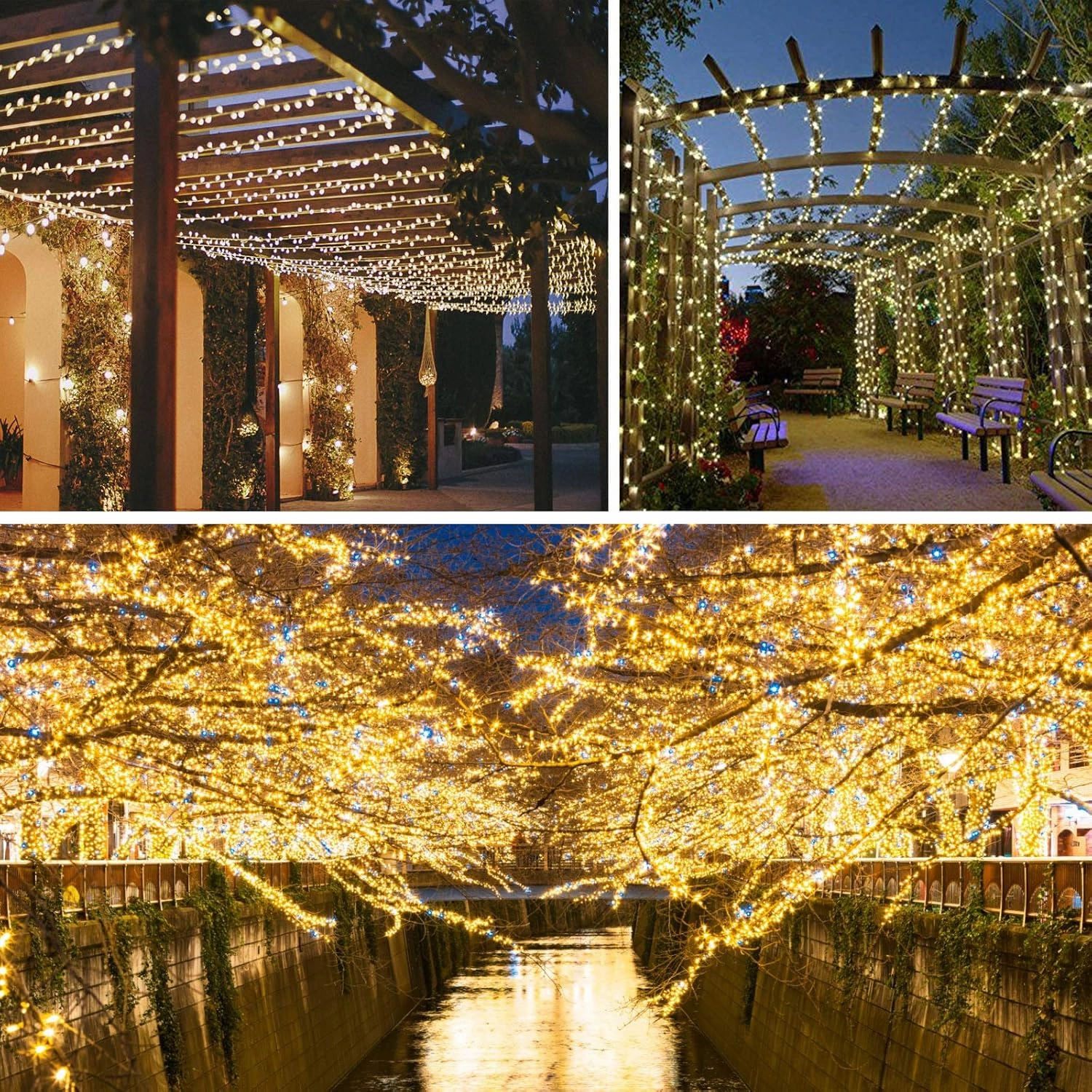 2 Pack 33FT 100 LED String Lights Indoor Outdoor, Clear Wire Christmas Lights for Bedroom, 8 Modes Twinkle Fairy String Lights for Xmas Tree Wedding Party Bedroom Garden Decorations(Warm White)