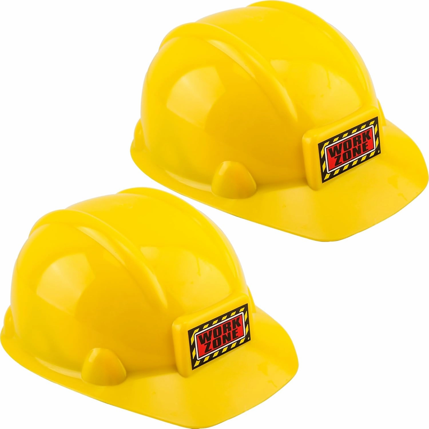 2 Pcs Kids Plastic Hard Hat Yellow Construction Worker Hat Construction Helmet Toy for Boys Girls Role Play Dress Up Costume Accessories