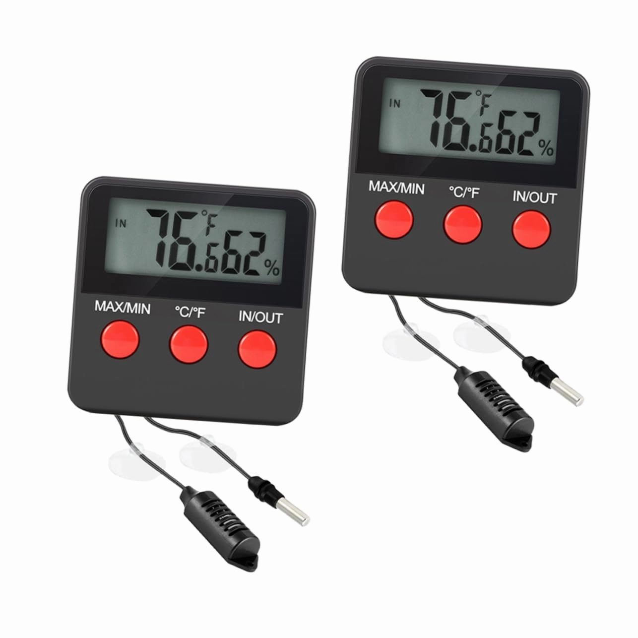 2 Sets Digital Hygrometer and for Reptile Tank of Temperature and Humidity Monitors for Pet Care and Egg Incubation Durable and Easy to Clip