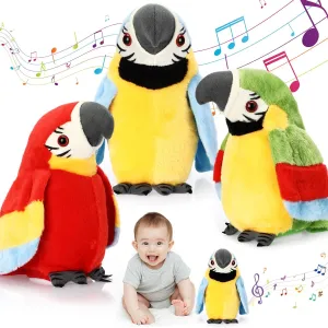 3 Pcs 8.6 Inch Talking Parrot Toy for Kids Repeat What You Say Talking Macaw Parrot Plush Interactive Stuffed Animal Toys for Kids Boys Girls Early Learning Animal Birthday Gifts