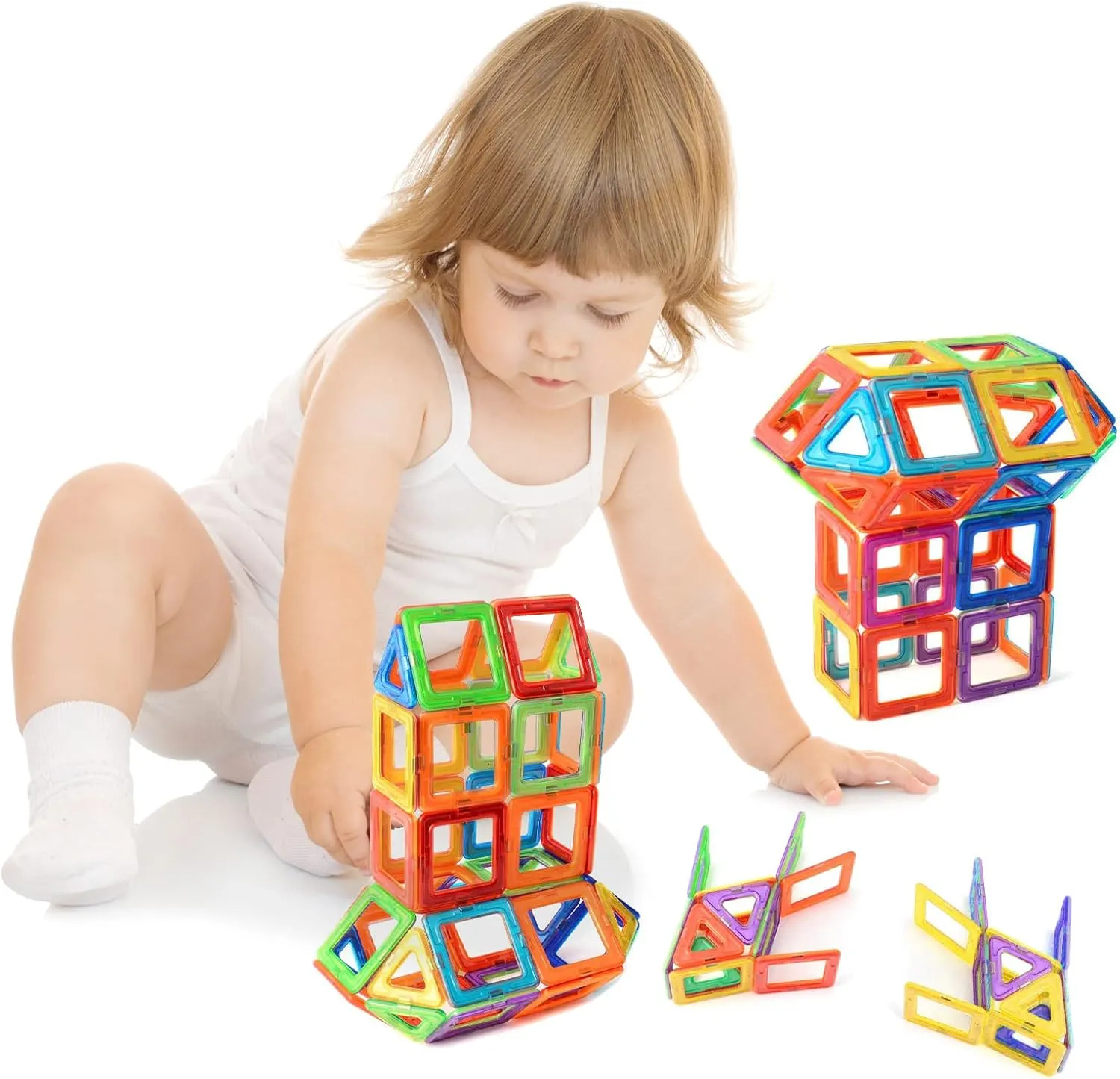 30 Pcs Magnetic Building Blocks Set for Kids – STEM Toy for Boys and Girls, Preschool Magnet Tiles, Creative Construction Blocks, Educational Magnetic Toys