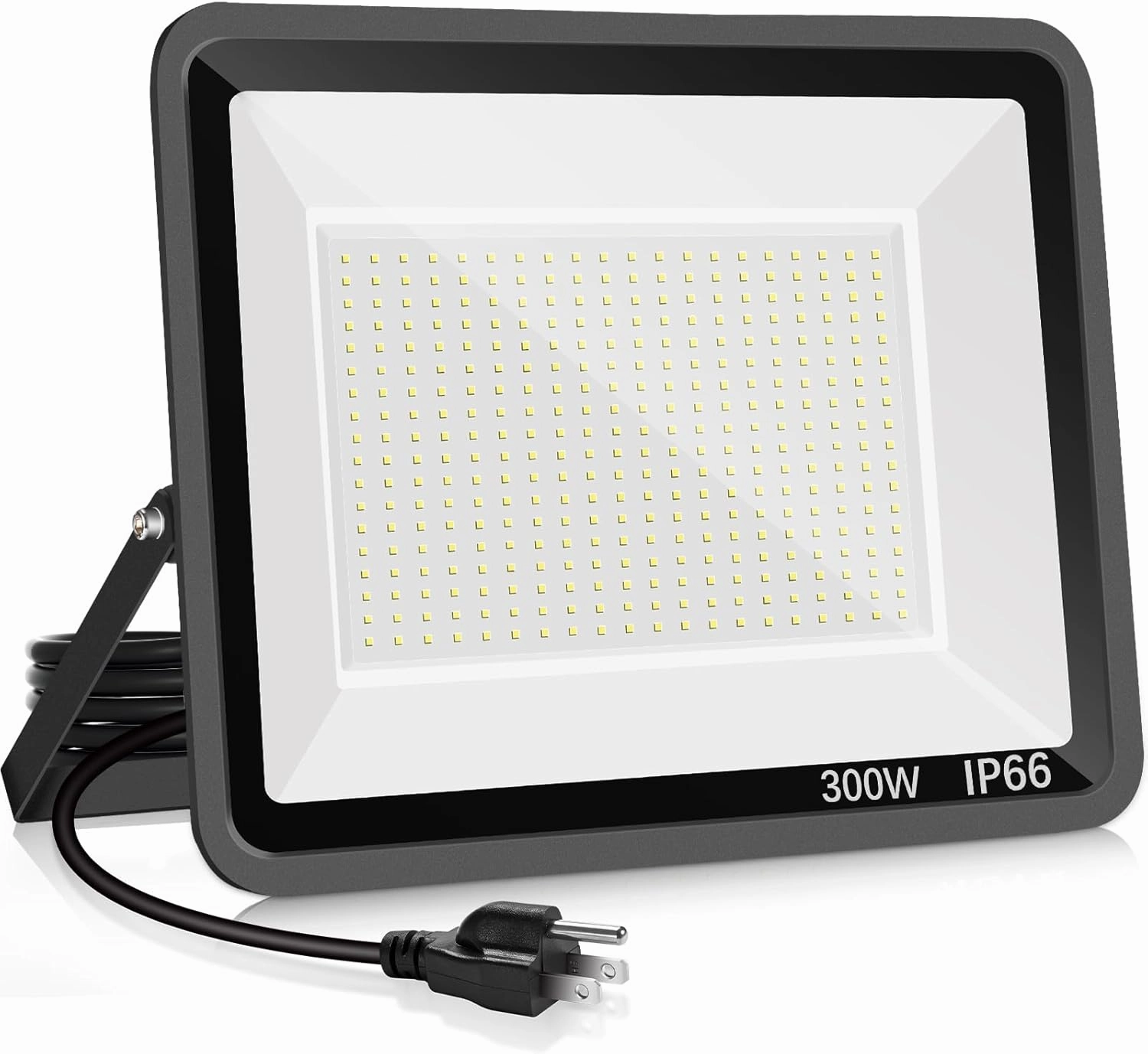 300W LED Flood Light Outdoor,2000W Equivalent 5000K Daylight White Super Bright FloodLight with Plug,43500LM IP66 Waterproof Commercial Lighting for Sports Fields,Counts,Arena,Stadium