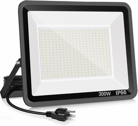 300W LED Flood Light Outdoor,2000W Equivalent 5000K Daylight White Super Bright FloodLight with Plug,43500LM IP66 Waterproof Commercial Lighting for Sports Fields,Counts,Arena,Stadium