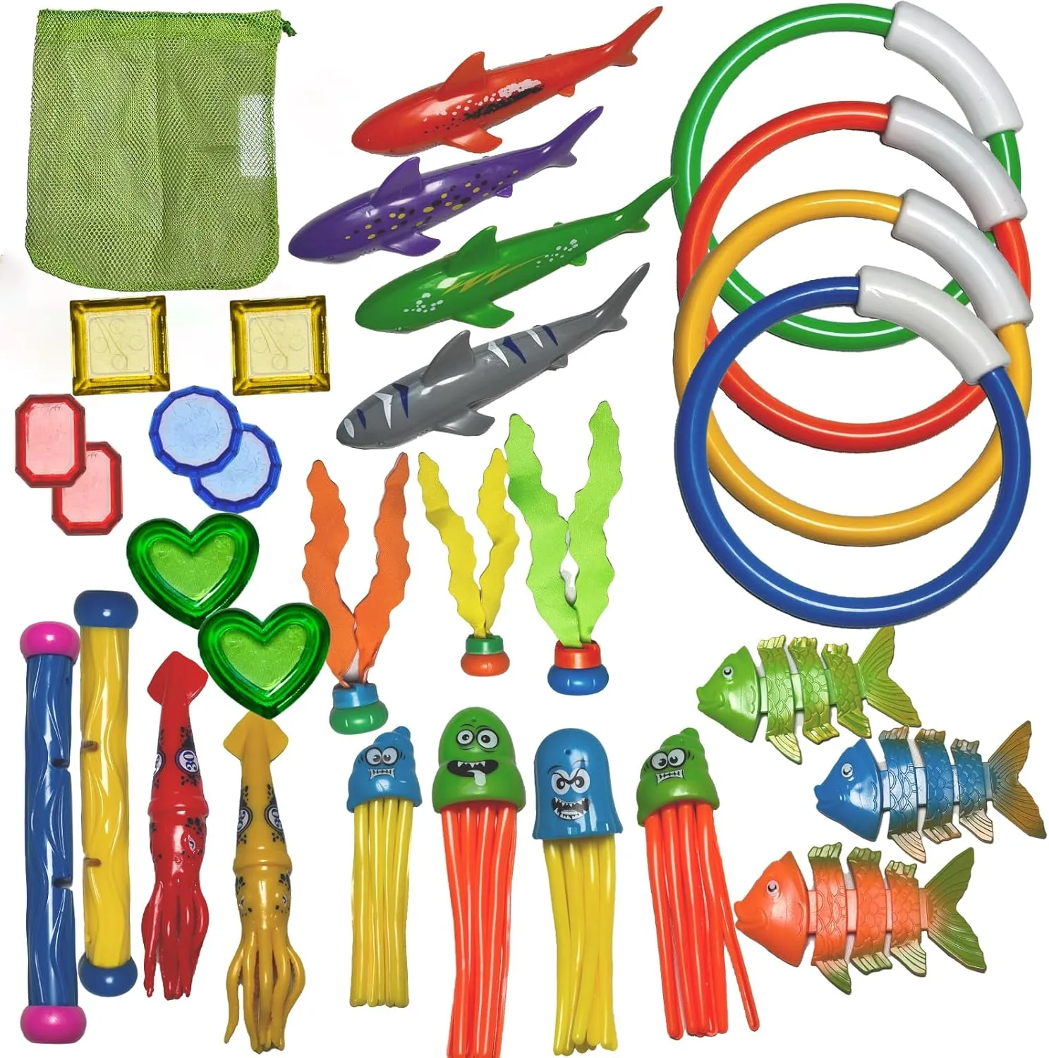 30pcs Diving Set Pool Toys for Kids Ages 4-8 and 8-12, Fun Toddler Pool Toys for Summer Water Play
