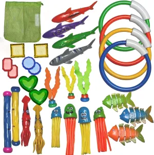 30pcs Diving Set Pool Toys for Kids Ages 4-8 and 8-12, Fun Toddler Pool Toys for Summer Water Play