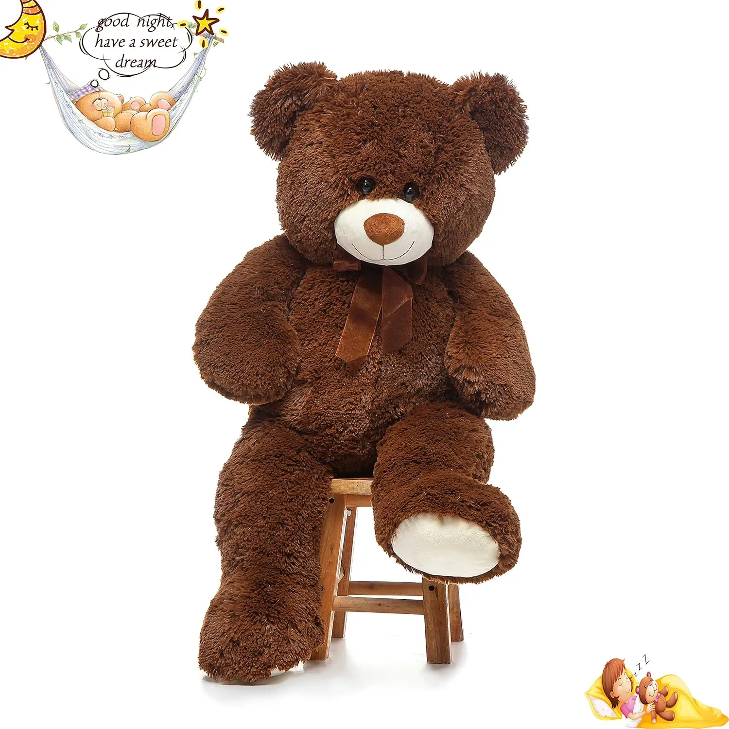 36 inch Big Teddy Bear Cute Giant Stuffed Animals Soft Plush Bear for Girlfriend Kids, Dark Brown