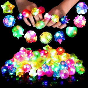 38 Pack Light Up Rings Halloween Party Favors for Kids 4-8 8-12, Goodie Bags Stuffers Treasure Box Toys for Classroom Prizes, Birthday Glow in The Dark Party Supplies Favors for Kids
