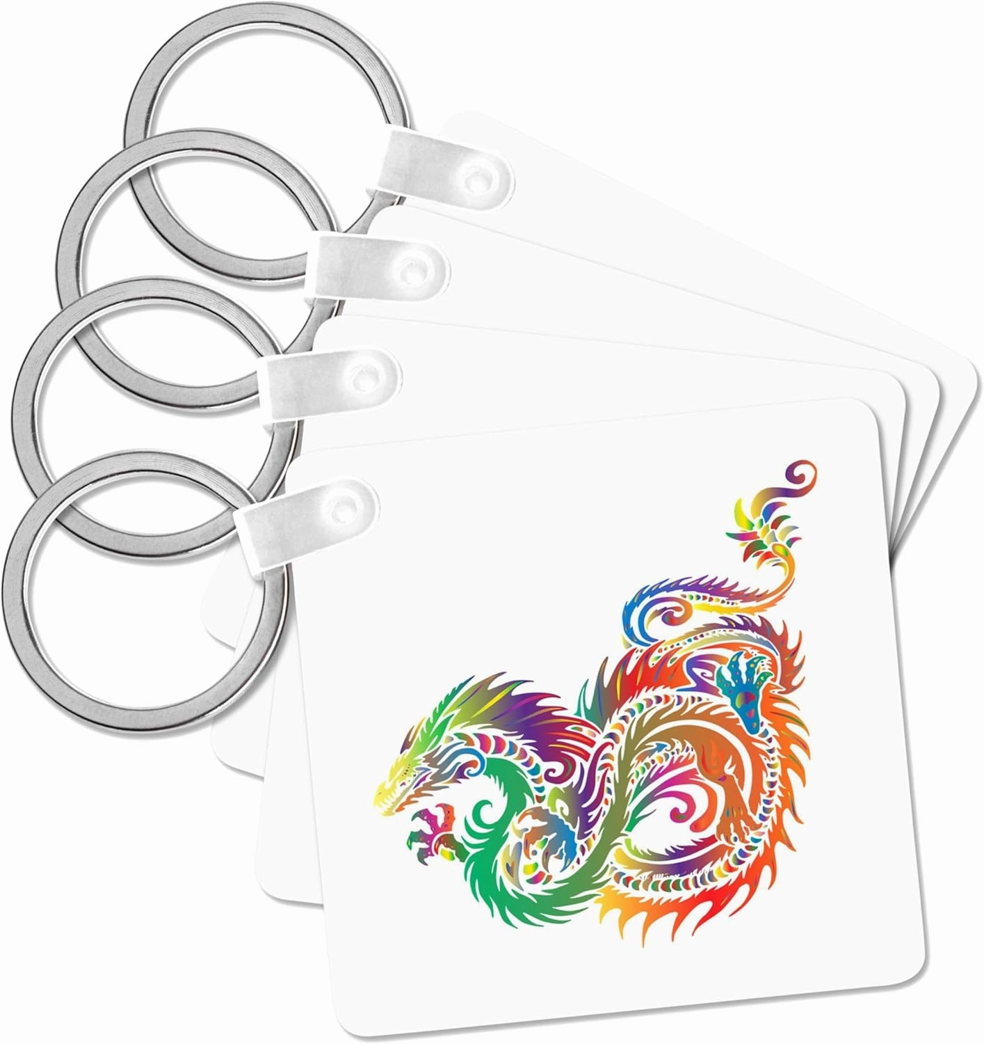 3dRose, Image of Colorful Prism Dragon, Key Chain