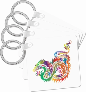3dRose, Image of Colorful Prism Dragon, Key Chain