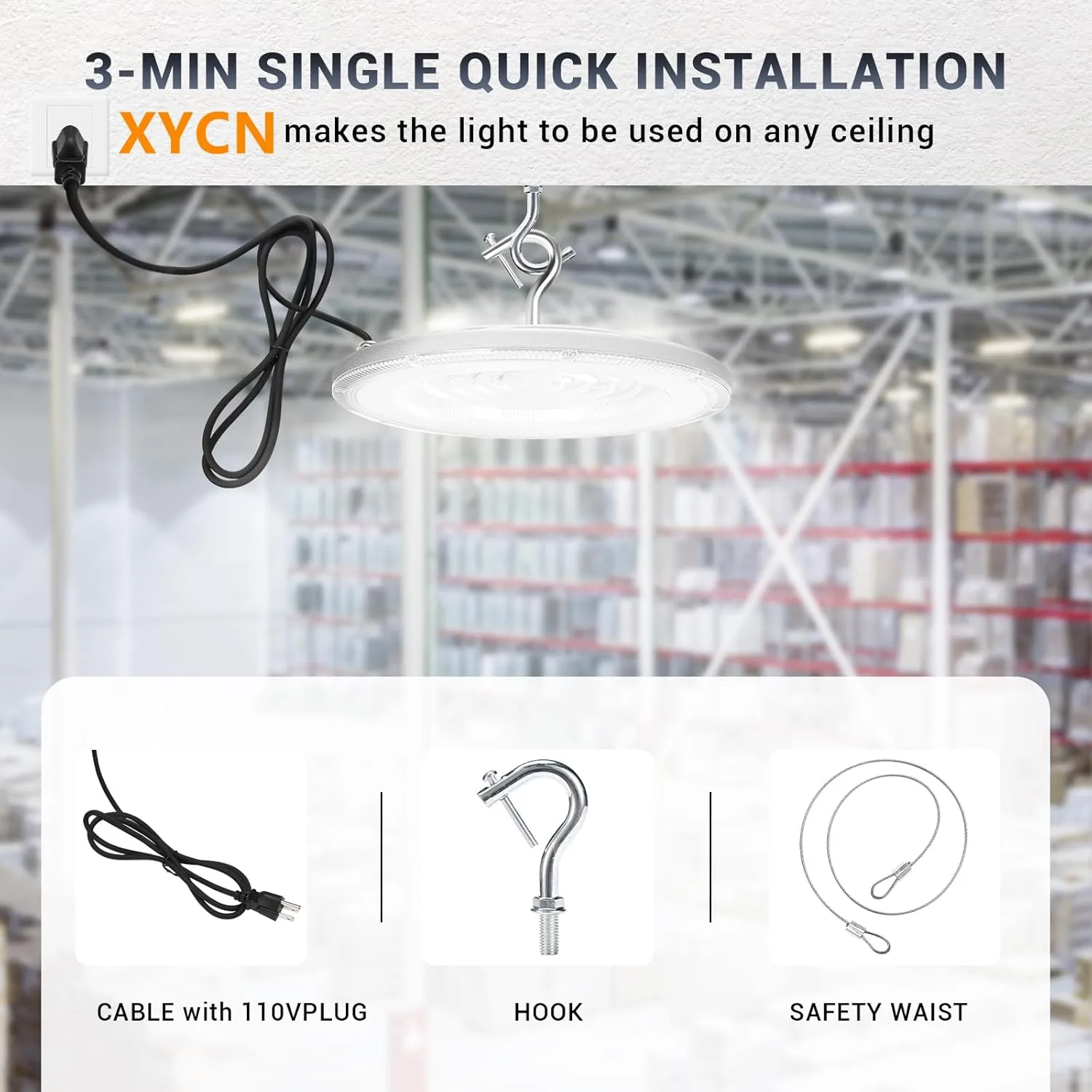 4 Pack 250W UFO Led High Bay Light,120VAC,5000K Daylight Commercial Bay Lighting,IP66 Waterproof,41050LM,1150W MH/HPS with Plug Area Lighting for Warehouse/Shop/Workshop/Garage/Barn/Gym/Factory