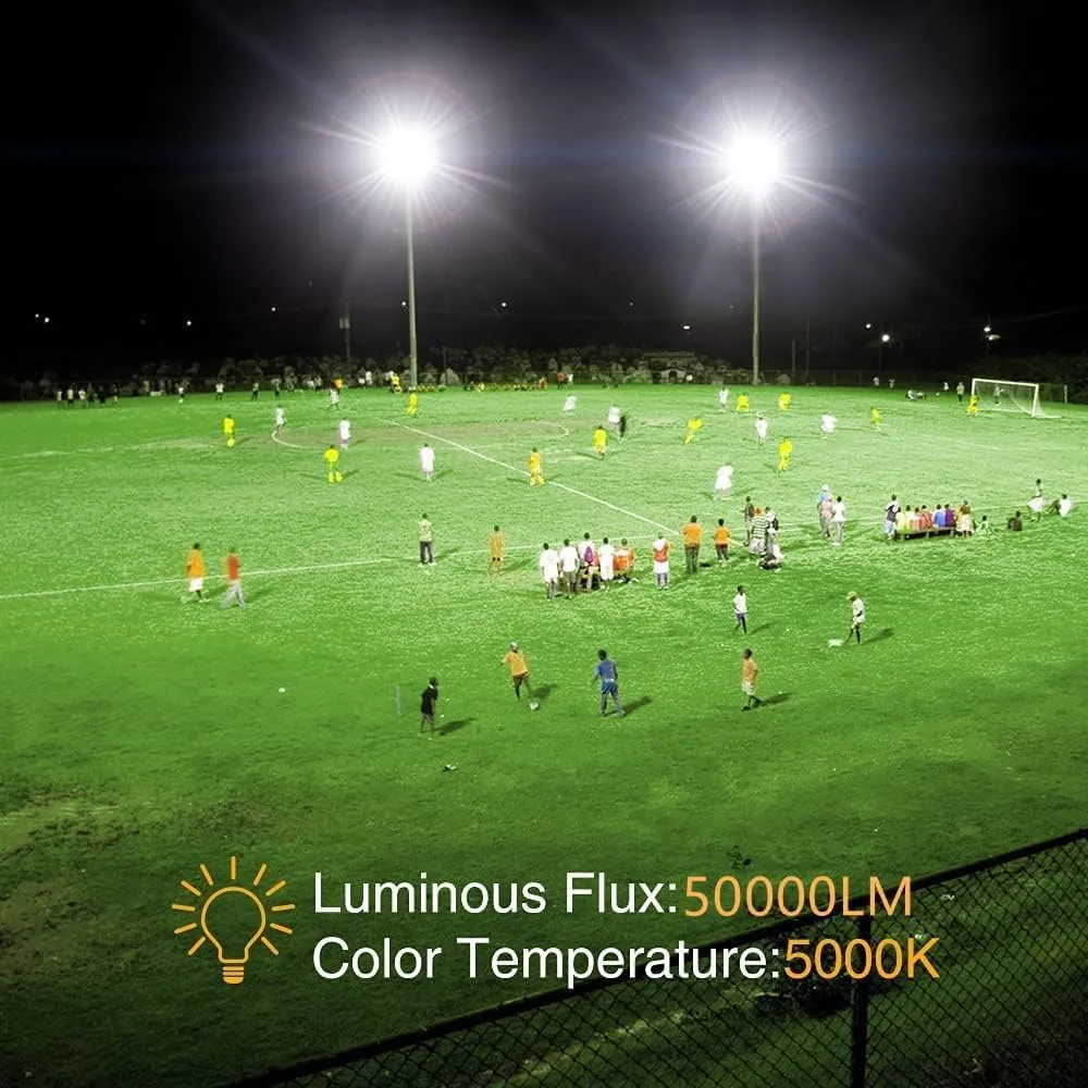 400W LED Stadium Flood Lights Outdoor(2350W Equivalent),50000LM Super Bright LED Arena Lights 100-277V IP66 Waterproof 5000K Daylight White Commercial Lighting for Sports Fields and Counts