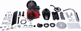 49CC Gas Powered Engine Conversion Kit 4-Stroke Gas Petrol Bike Engine with Air-Cooled System Single Cylinder Belt Drive Scooter Engine Bicycle Engine Kit for Bicycle or Scooter