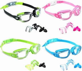 4 Pieces Swim Goggles for Kids Age 4-16 No Leaking Anti Fog Goggles for Boys Girls, Soft Silicone Frame(Classic Style)
