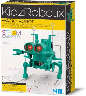 4M Wacky Robot from KidzRobotics, Discover Cool Science with This Out-of-The-Ordinary Robot, Build This Walking Torch Like Robot withheld Eyes and Funny Bizarre Moves, Ages 8 